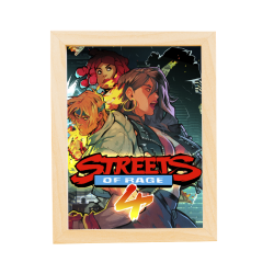 Quadro Streets of Rage 4 - Edição Especial com Moldura em Pinus e Vidro Protetor